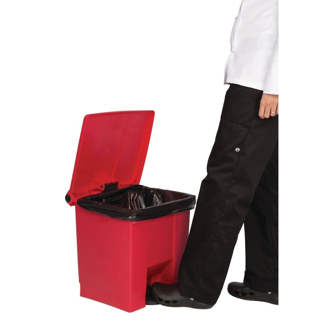 Rubbermaid Step On Pedal Bin Red 30.5Ltr - Image 2