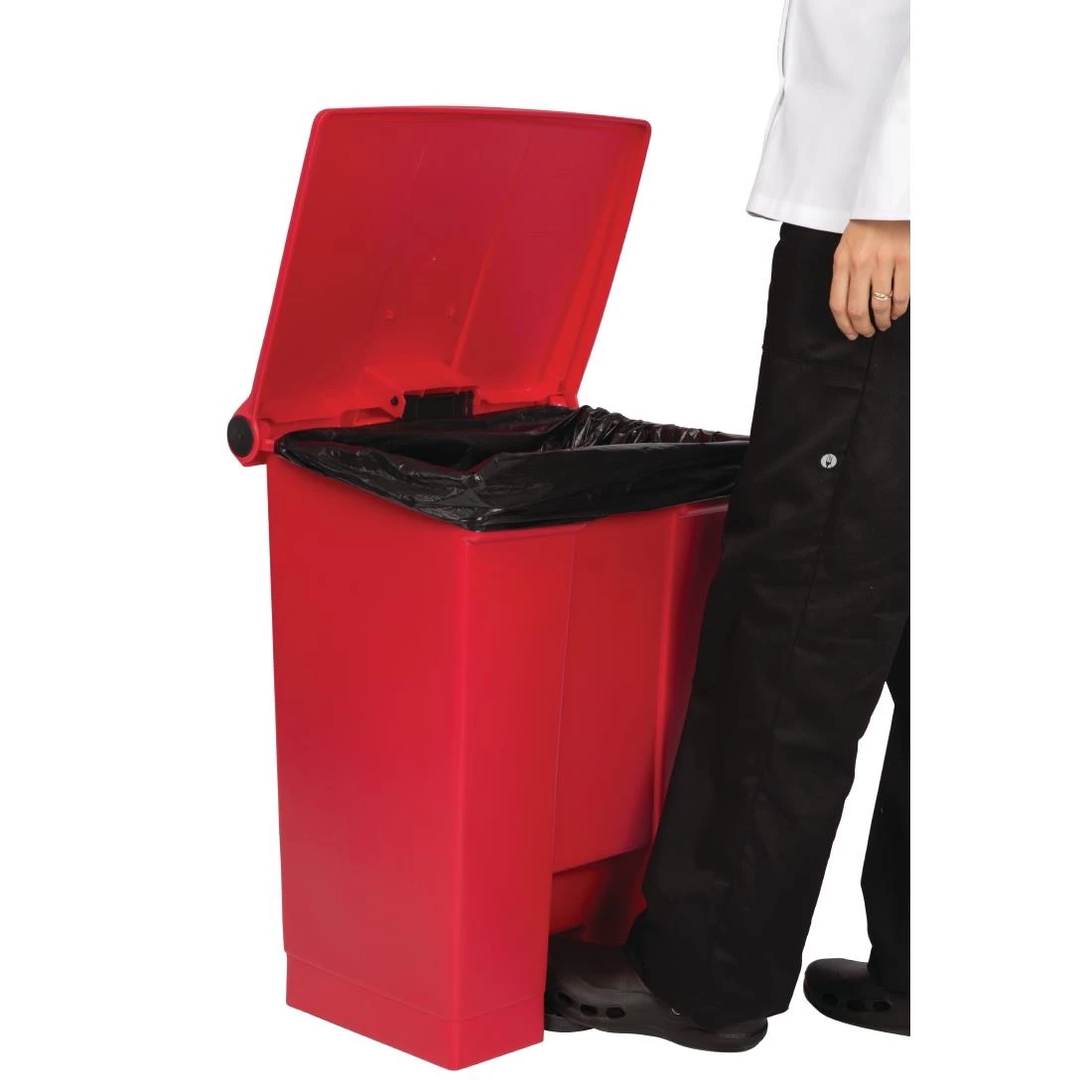 Rubbermaid Step On Pedal Bin Red 68Ltr - Image 2