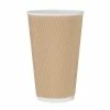 Fiesta Recyclable Ripple Wall Takeaway Coffee Cups Kraft 455ml / 16oz