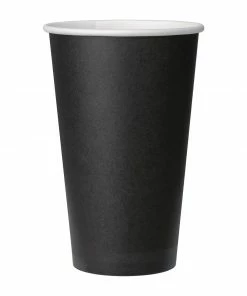 Fiesta Recyclable Coffee Cups Single Wall Black 455ml / 16oz