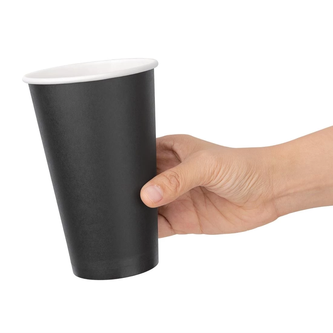 Fiesta Recyclable Coffee Cups Single Wall Black 455ml / 16oz - Image 3