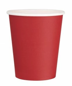 Fiesta Recyclable Single Wall Takeaway Coffee Cups Red 225ml / 8oz