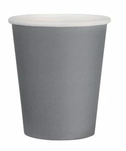 Fiesta Recyclable Coffee Cups Single Wall Charcoal 225ml / 8oz