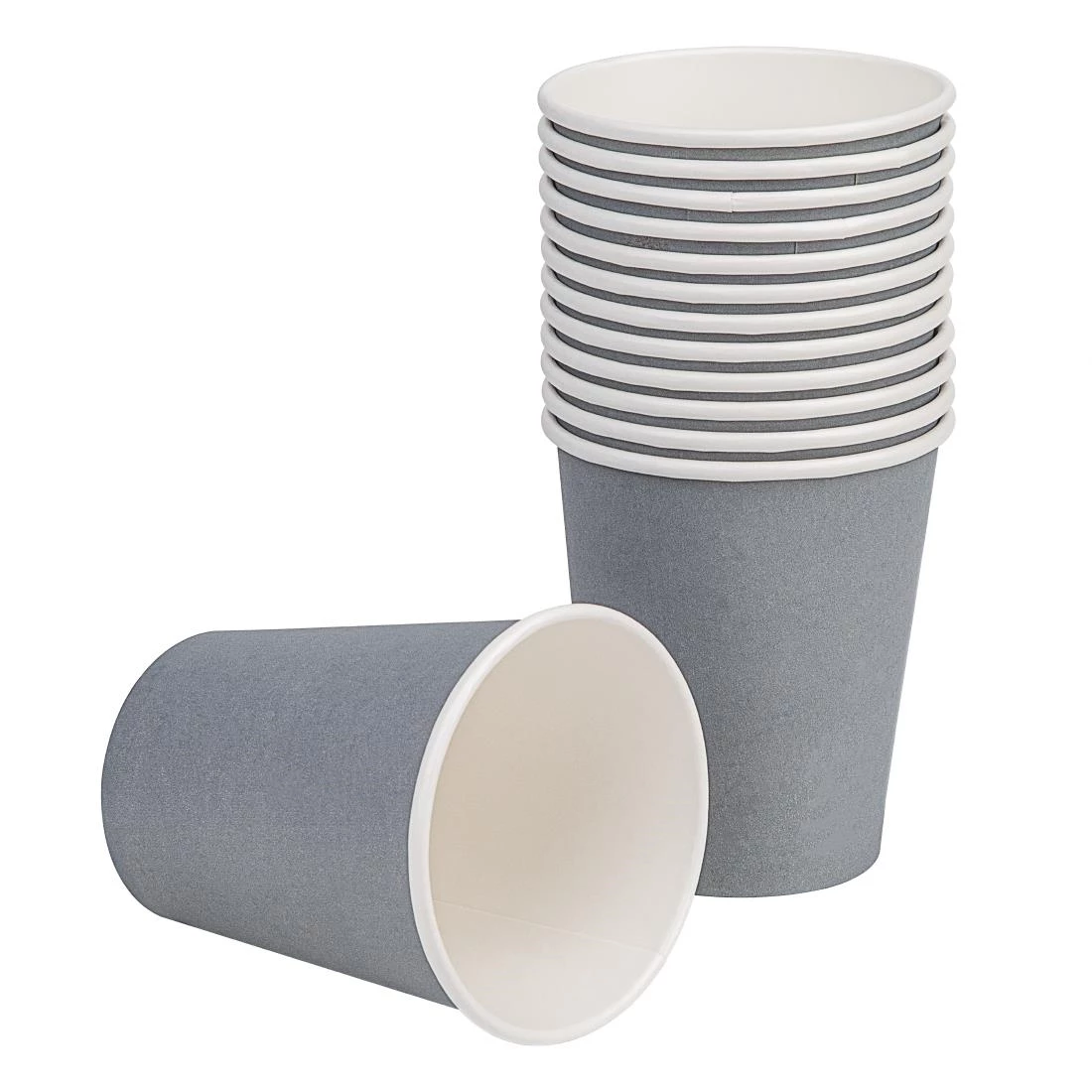 Fiesta Recyclable Coffee Cups Single Wall Charcoal 225ml / 8oz - Image 2