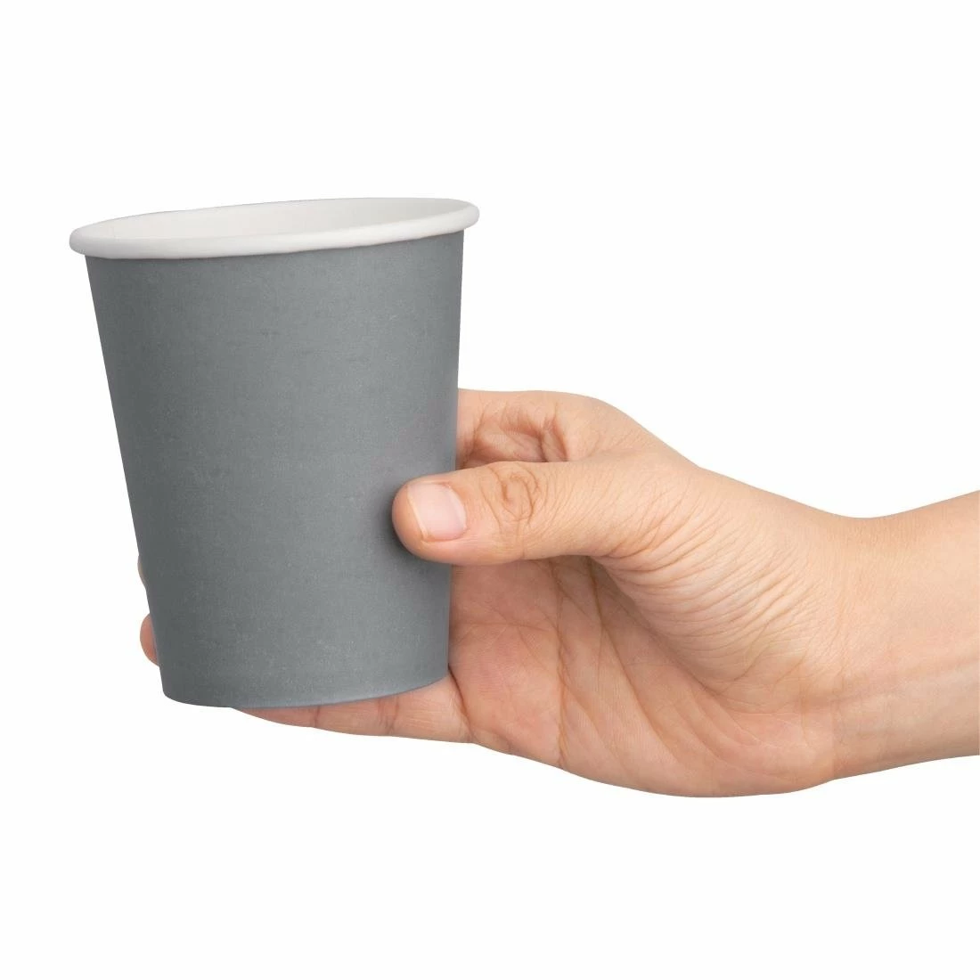 Fiesta Recyclable Coffee Cups Single Wall Charcoal 225ml / 8oz - Image 3