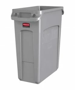 Rubbermaid Slim Jim Container With Venting Channels Grey 60Ltr