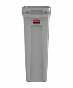 Rubbermaid Slim Jim Container With Venting Channels Grey 87Ltr