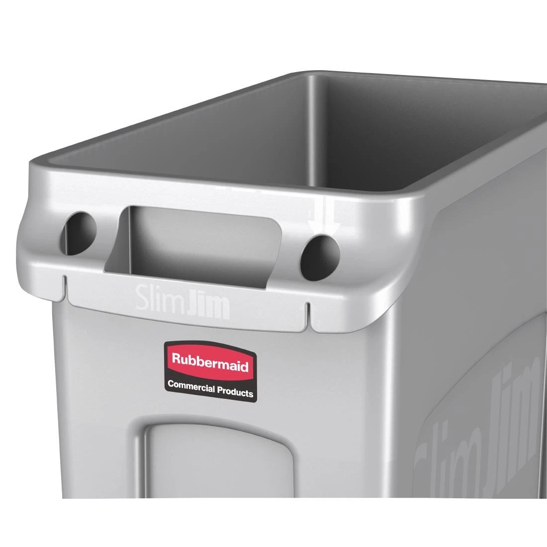 Rubbermaid Slim Jim Container With Venting Channels Grey 87Ltr - Image 3