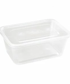 Fiesta Recyclable Plastic Microwavable Containers With Lid Large 1000ml (Pack Of 250)