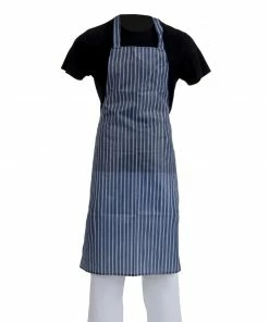 Whites Chefs Clothing Whites Waterproof Bib Apron Blue And White