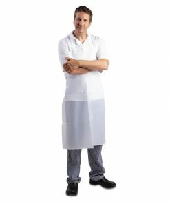 Whites Chefs Clothing Whites Waterproof Bib Apron White