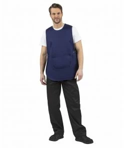Whites Chefs Clothing Tabard With Pocket Navy Blue