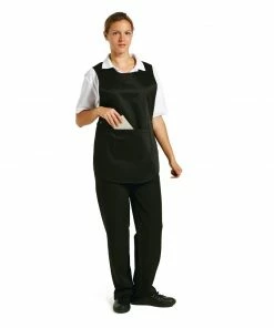 Whites Chefs Clothing Whites Tabard With Pocket Black