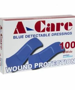Aero A-CARE DETECTABLE BLUE PLASTERS EXTRA WIDE STRIP 75X25MM - BOX 100