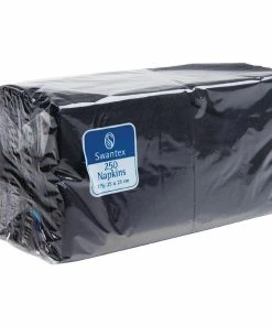 Swantex Cocktail Napkin Black 25x25cm 2ply 1/4 Fold (Pack Of 2000)