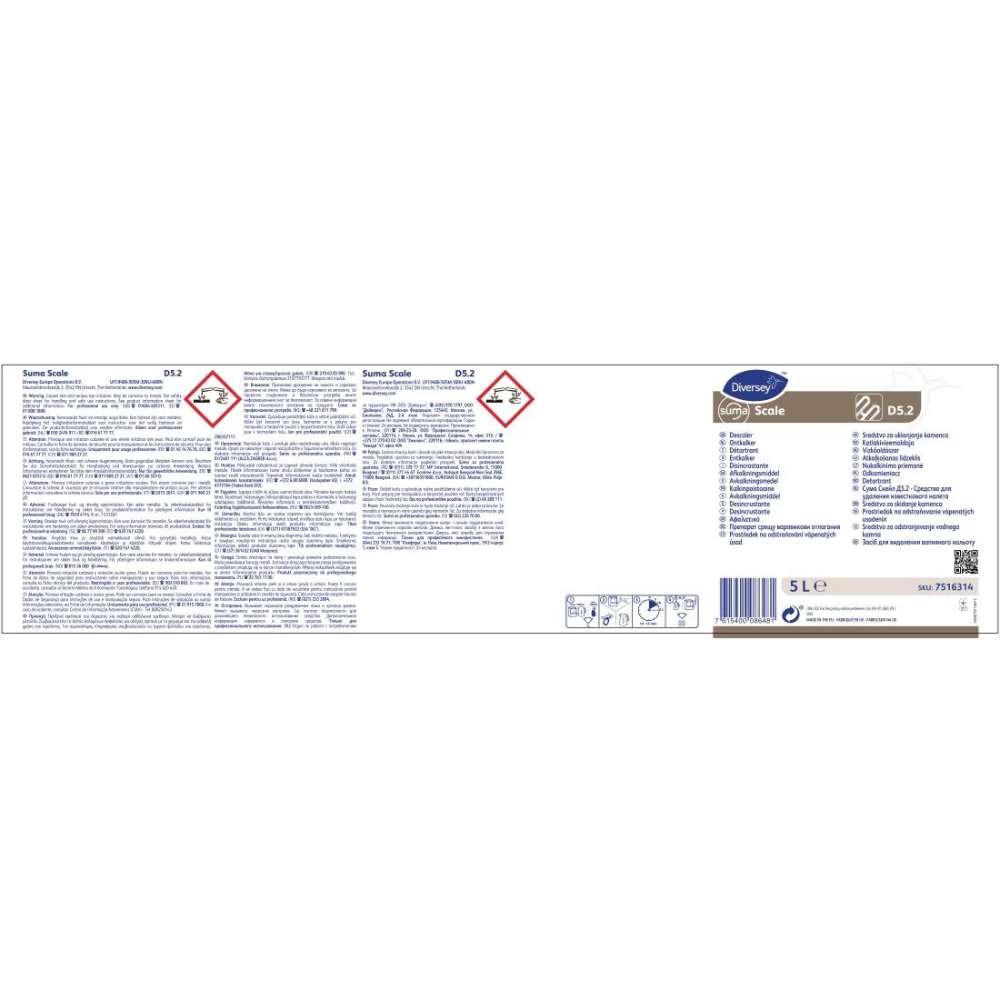 Diversey Suma Scale D5.2 Descaler Concentrate 5Ltr (2 Pack) - Image 4
