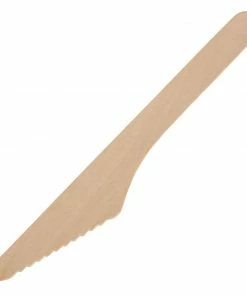 Fiesta Compostable Disposable Wooden Knives (Pack Of 100)