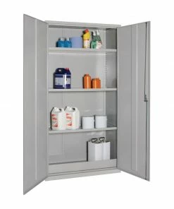 Elite Lockers COSHH Cabinet Double Door Grey 36Ltr