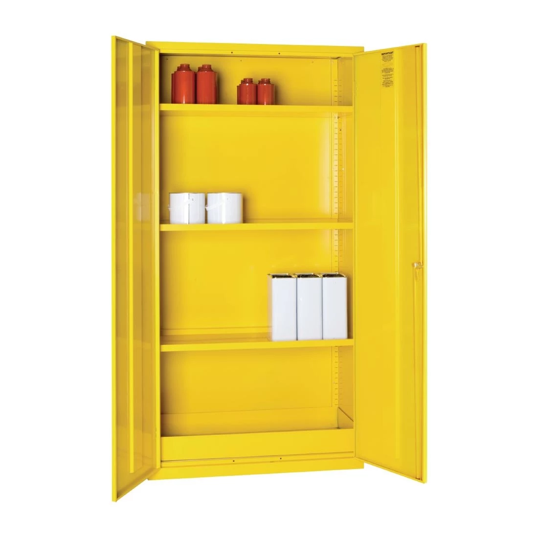 Elite Lockers Hazardous Substance Cabinet Double Door Yellow 50Ltr - Image 2