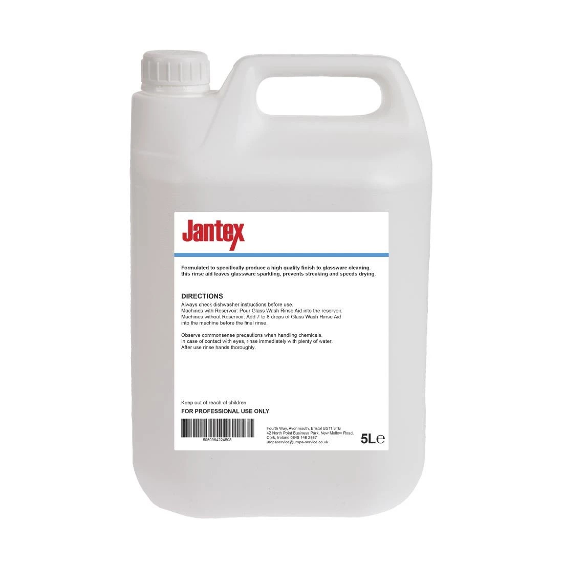 Jantex Glasswasher Rinse Aid Concentrate 5Ltr - Image 2
