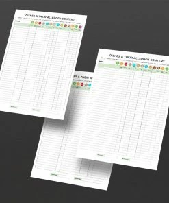 Mileta Chef Dishes Allergy Awareness Staff Guidance Replacement Posters (Pack Of 3)