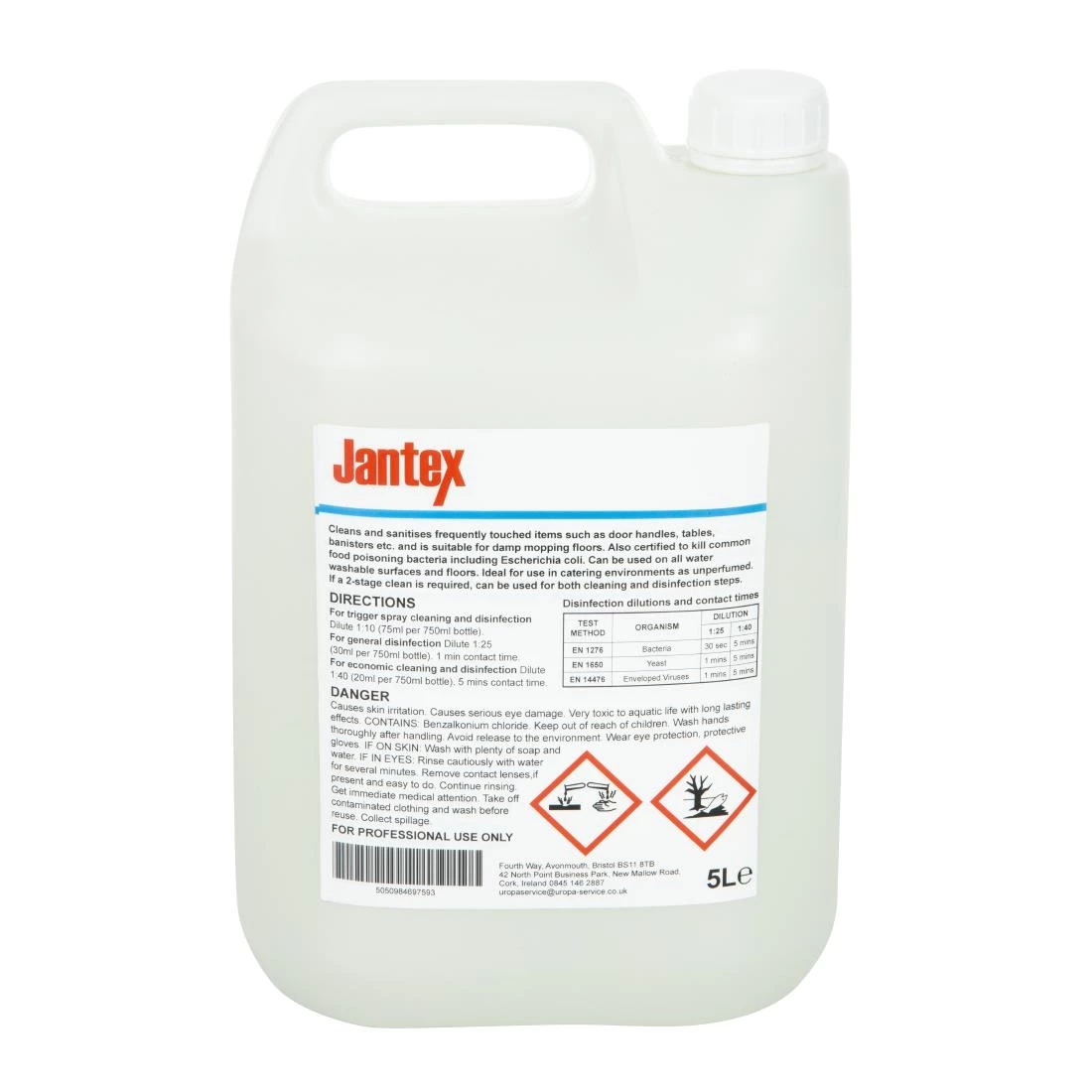 Jantex Virucidal Surface Sanitiser Concentrate 5Ltr - Image 3