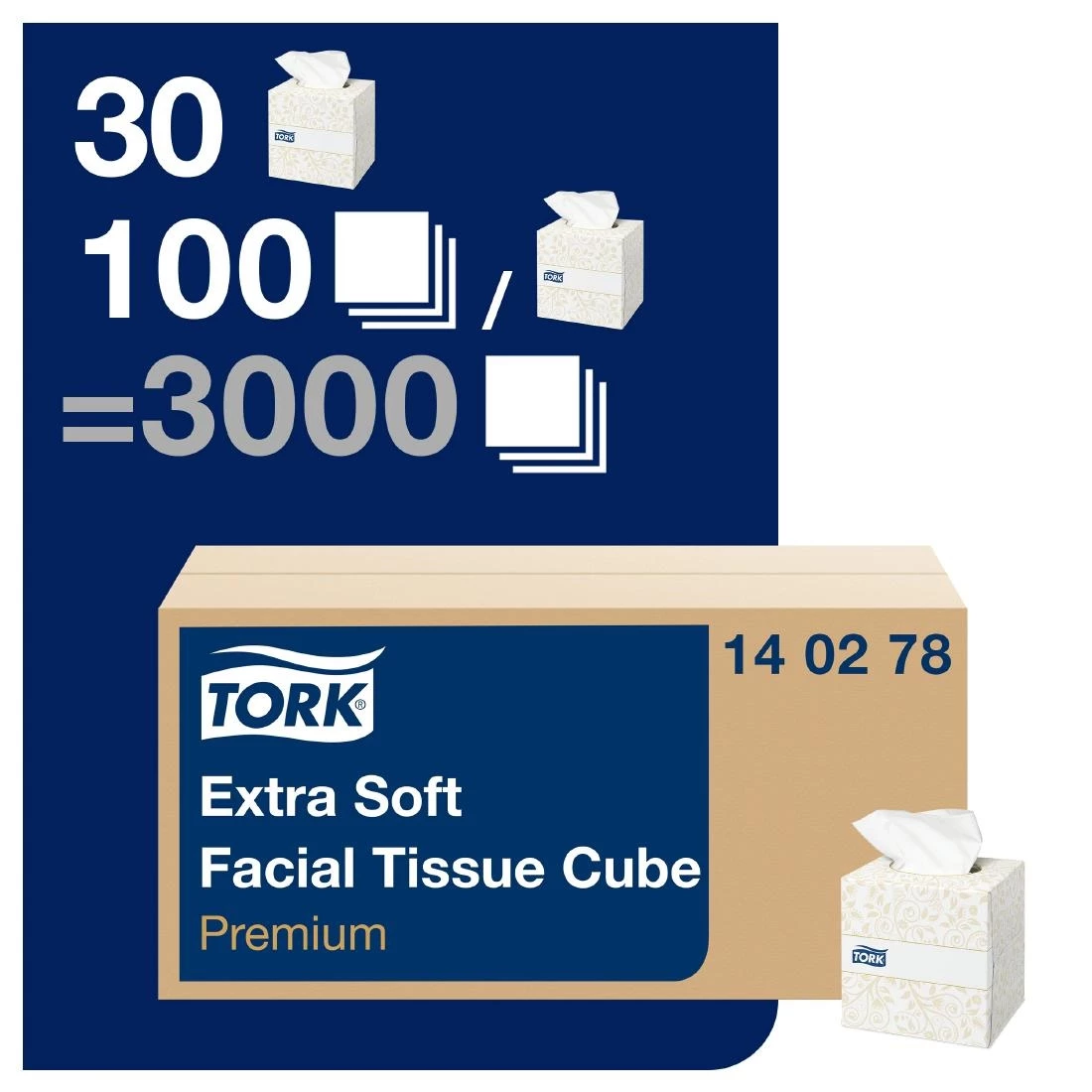 Tork Premium Extra Soft Facial Tissues Cube 2ply (30x100) - Image 2