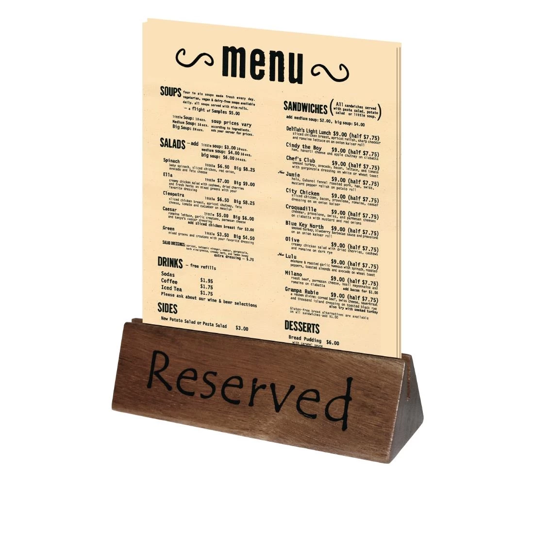 Olympia Acacia Menu Holder And Reserved Sign (Pack Of 10) - Image 2
