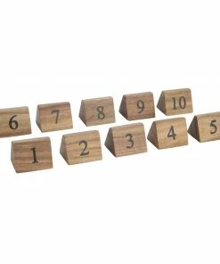 Olympia Acacia Table Number Signs Numbers 1-10