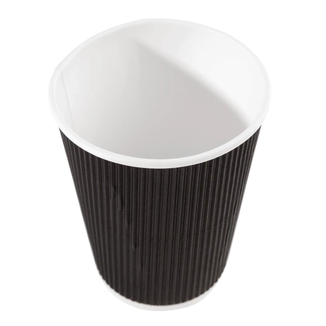 Fiesta Recyclable Coffee Cups Ripple Wall Black 340ml / 12oz - Image 2
