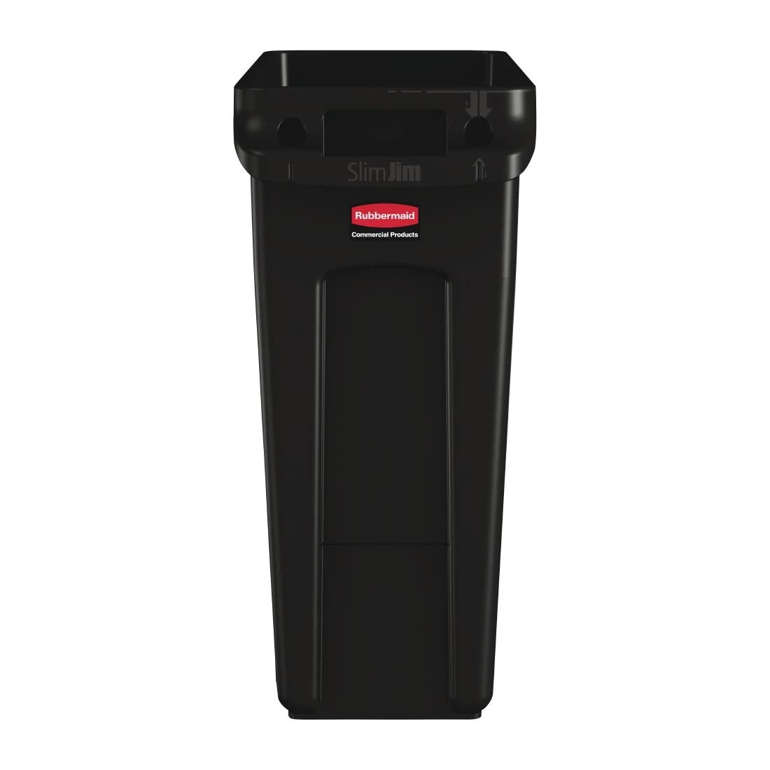 Rubbermaid Slim Jim Container With Venting Channels Black 60Ltr - Image 2