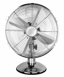 Status 12" Oscillating Chrome Desktop Fan