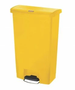 Rubbermaid Slim Jim Step On Bin Front Pedal 68Ltr Yellow
