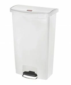 Rubbermaid Slim Jim Step On Bin Front Pedal 68Ltr White