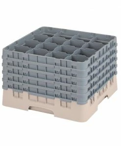 Cambro Camrack Beige 16 Compartments Max Glass Height 279mm