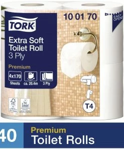 Tork Extra Soft Premium Toilet Paper 3-Ply 20.4m (Pack Of 40)