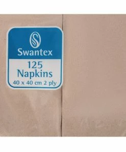 Swantex Recycled Dinner Napkin Kraft 40x40cm 2ply 1/8 Fold (Pack Of 2000)