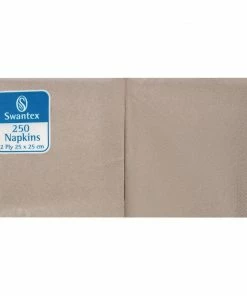 Swantex Recycled Cocktail Napkin Kraft 25x25cm 2ply 1/4 Fold (Pack Of 2000)