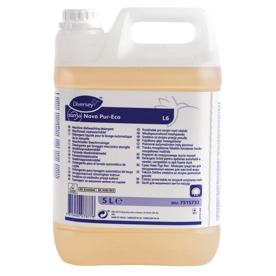 Diversey Suma Nova L6 Pur-Eco Dishwasher Detergent Concentrate 5Ltr (2 Pack)