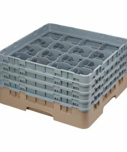 Cambro Camrack Beige 16 Compartments Max Glass Height 215mm