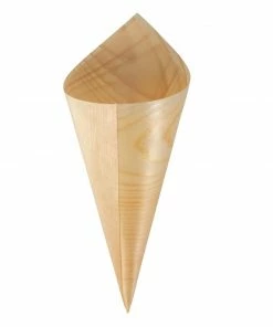 Fiesta Compostable Wooden Canape Cones 75mm (Pack Of 100)