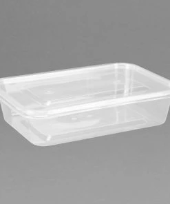 Fiesta Recyclable Plastic Microwavable Containers With Lid Small 500ml (Pack Of 250)