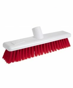 Jantex Hygiene Broom Soft Bristle Red 12in