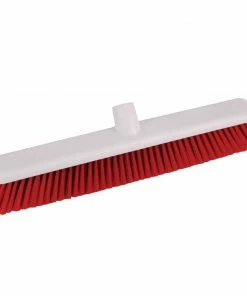 Jantex Hygiene Broom Soft Bristle Red 18in