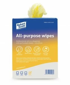 Robert Scott All-Purpose Antibacterial Cleaning Cloths Yellow (200 Pack)