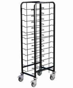 EAIS Powder Coated Enamel Clearing Trolley 12 Shelves