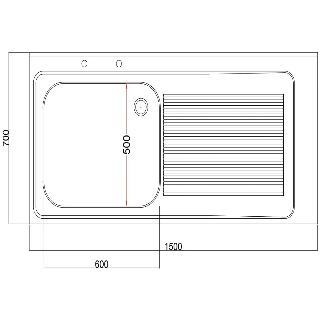 Holmes Single Sink Right Hand Drainer - Image 6