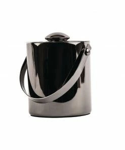 Olympia Double Walled Ice Bucket With Lid 1Ltr Gunmetal