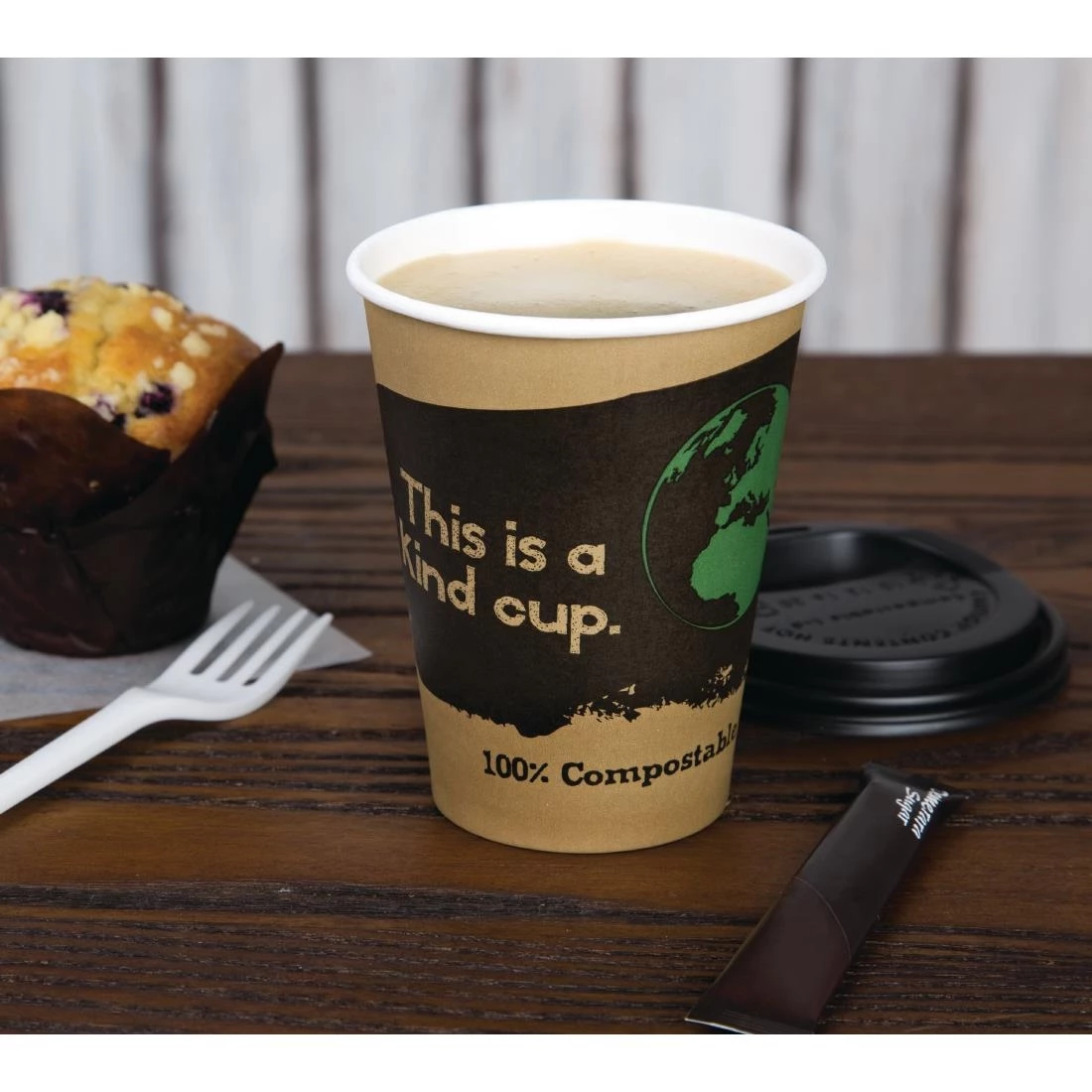 Fiesta Compostable Coffee Cups Single Wall 340ml / 12oz - Image 2