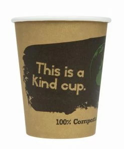 Fiesta Compostable Coffee Cups Single Wall 225ml / 8oz (Pack Of 50)